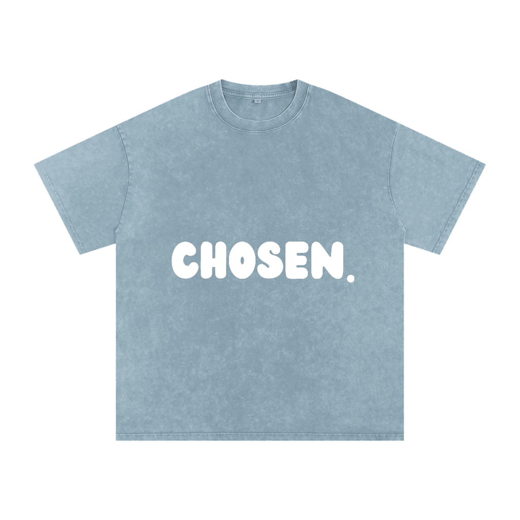"CHOSEN."Snow Washed Oversized Cotton Tee