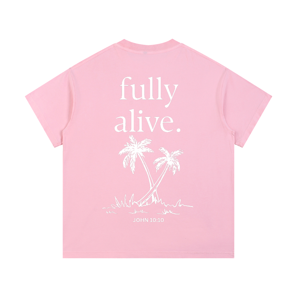 "ALIVE" Vintage Wash Cotton T-Shirt