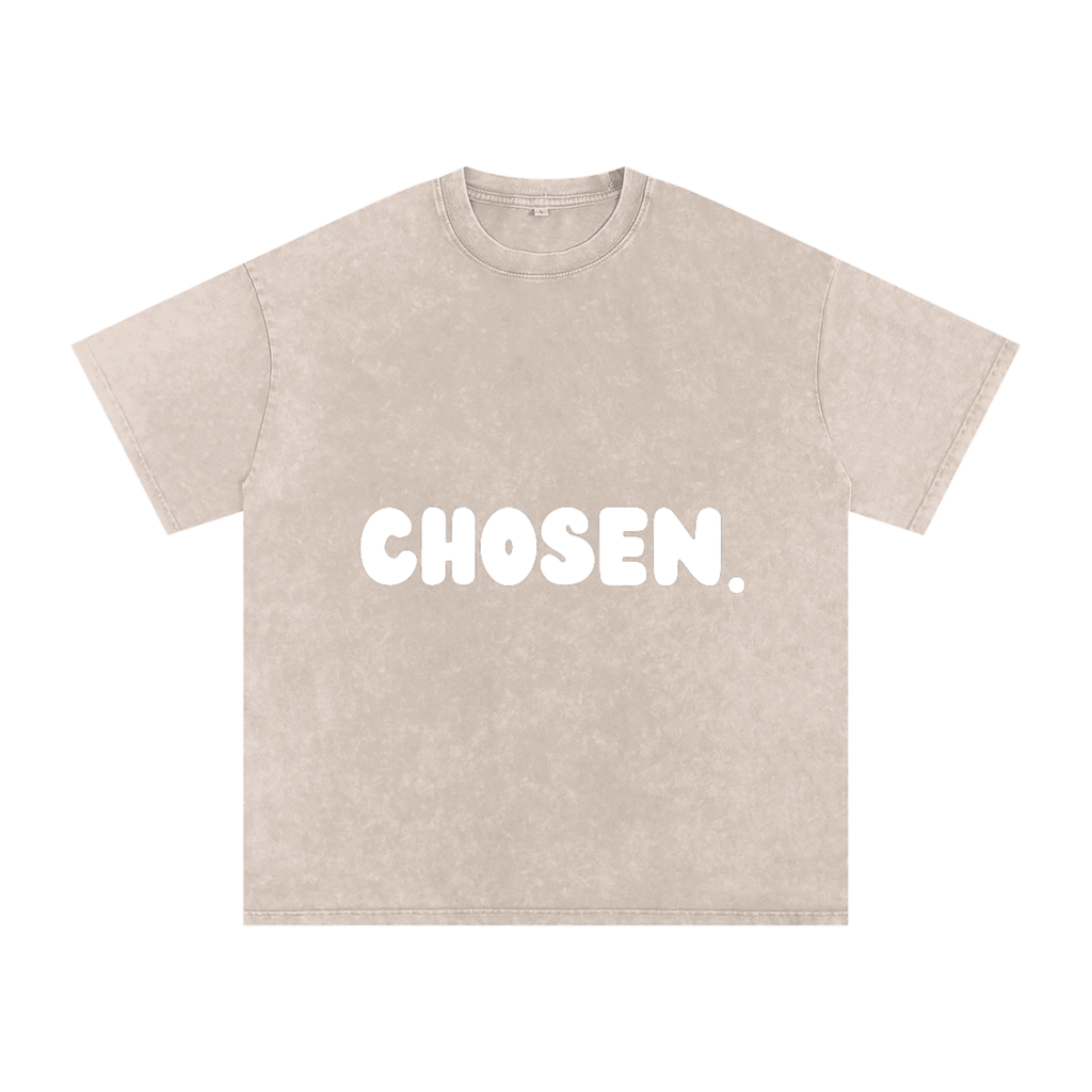 "CHOSEN."Snow Washed Oversized Cotton Tee