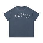 "ALIVE" Vintage Wash Cotton T-Shirt