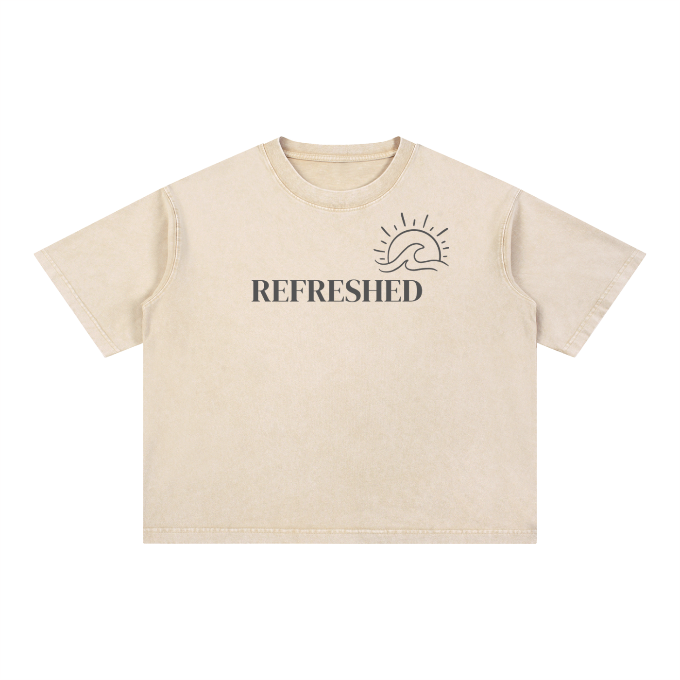 "REFRESHED" Mineral Wash Boxy Cotton T-Shirt