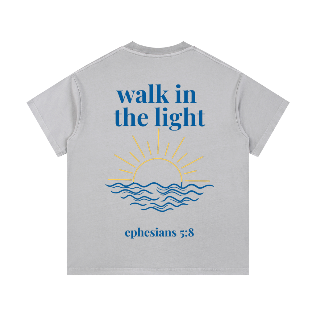"SUNLIT" Vintage Wash Cotton T-Shirt