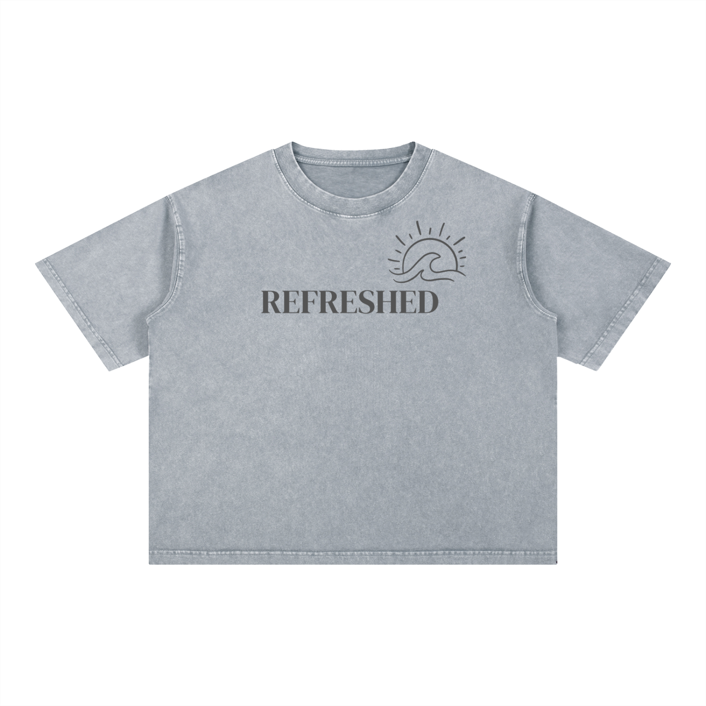 "REFRESHED" Mineral Wash Boxy Cotton T-Shirt