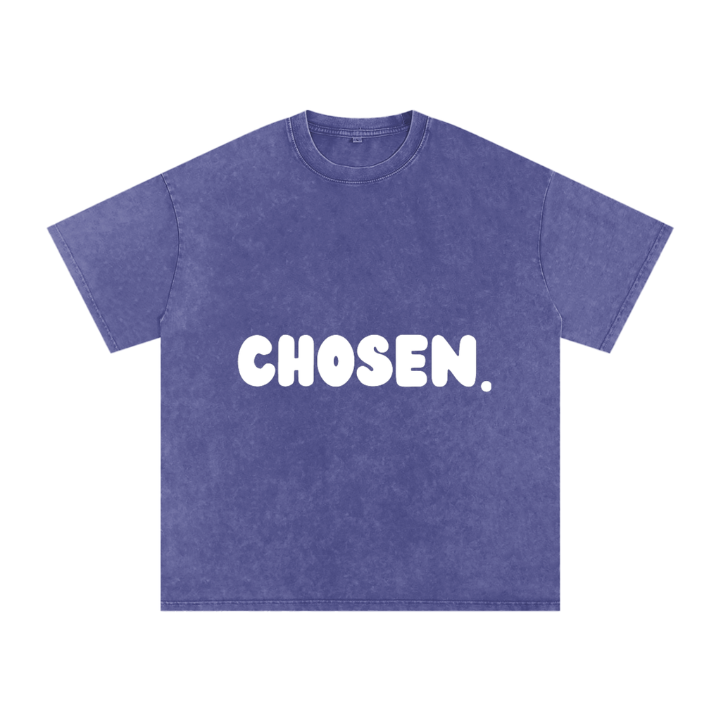 "CHOSEN."Snow Washed Oversized Cotton Tee