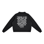 "CHOSEN." Fleece Mock-Neck Crew Sweatshirt