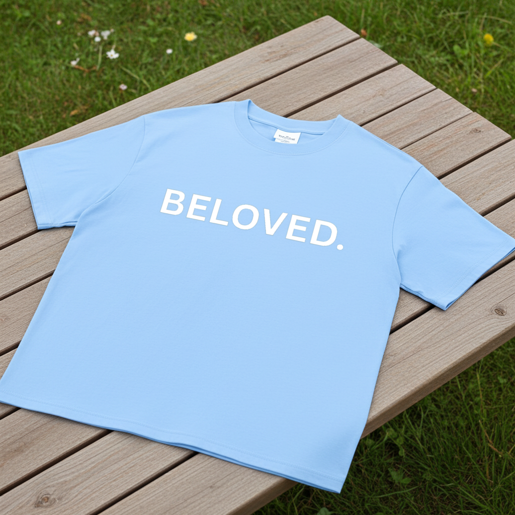 "BELOVED." Essential Cotton T-Shirt