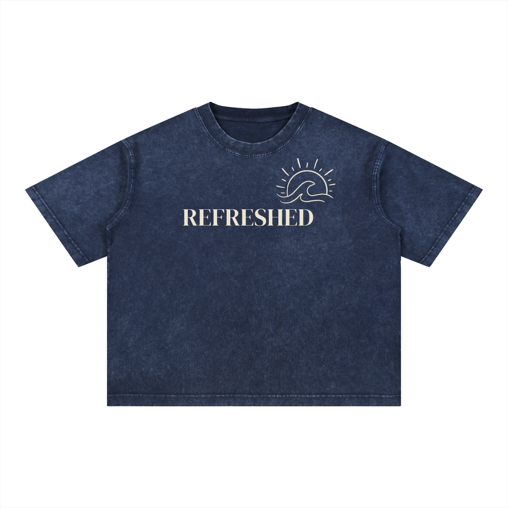 "REFRESHED" Mineral Wash Boxy Cotton T-Shirt