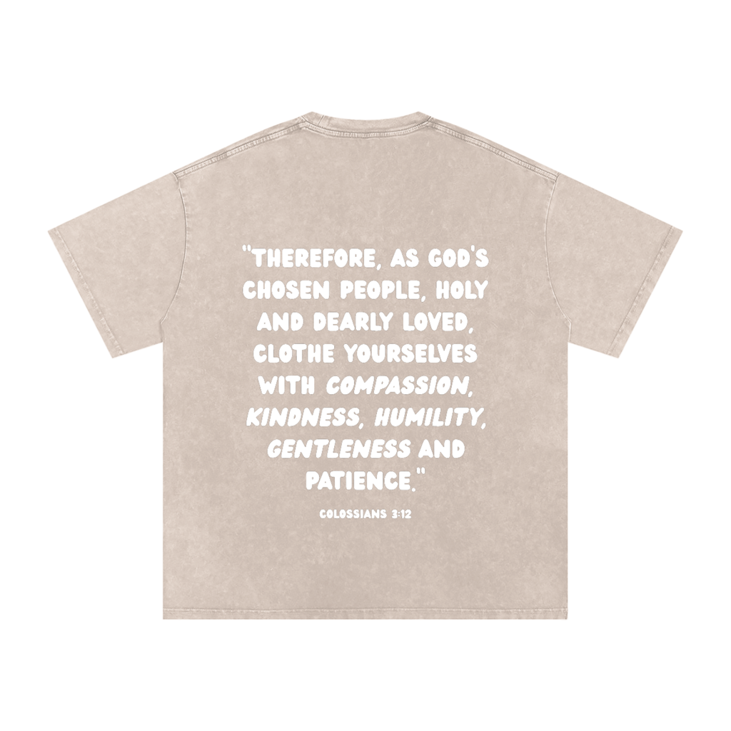 "CHOSEN."Snow Washed Oversized Cotton Tee