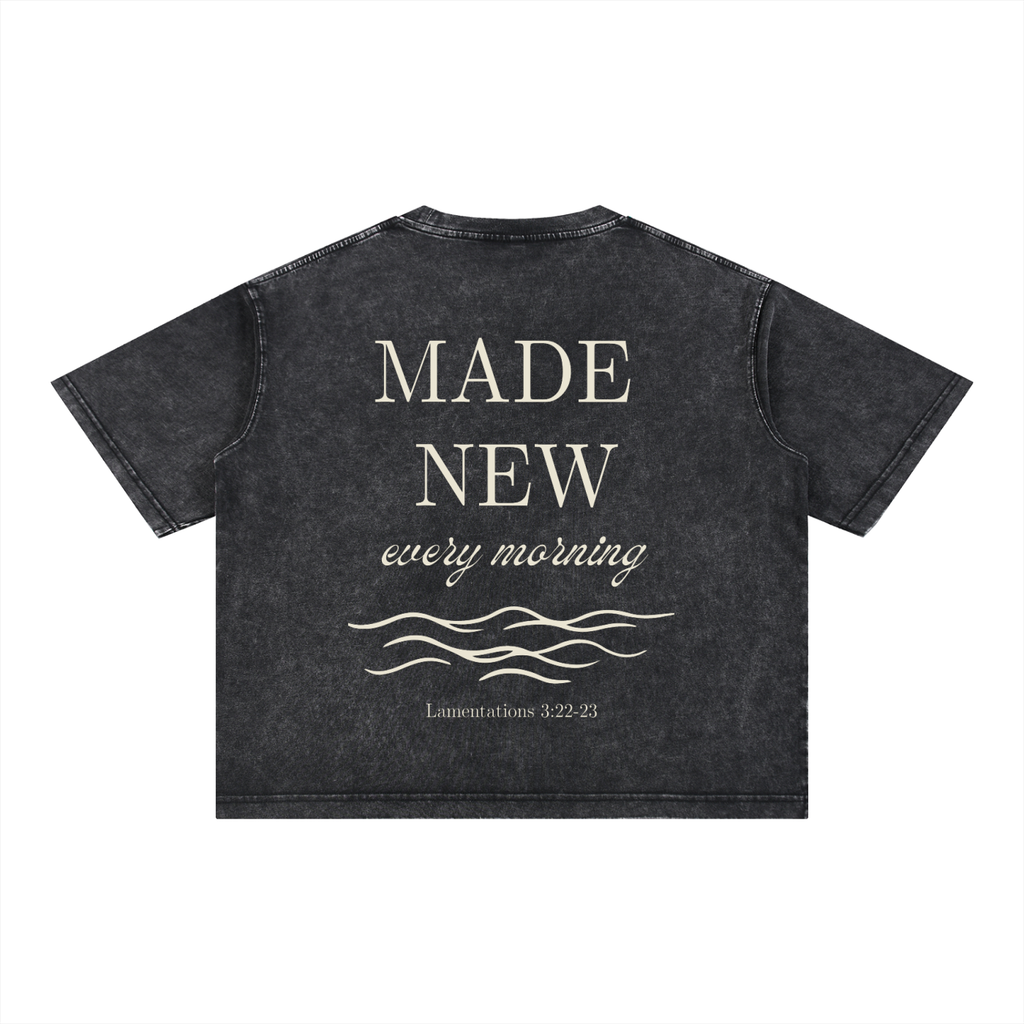 "REFRESHED" Mineral Wash Boxy Cotton T-Shirt
