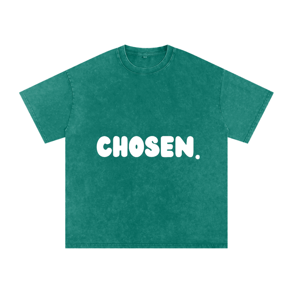 "CHOSEN."Snow Washed Oversized Cotton Tee