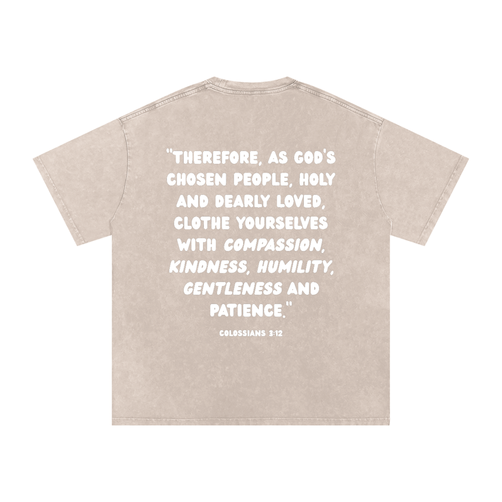 "CHOSEN" Snow Washed Oversized Cotton T-Shirt
