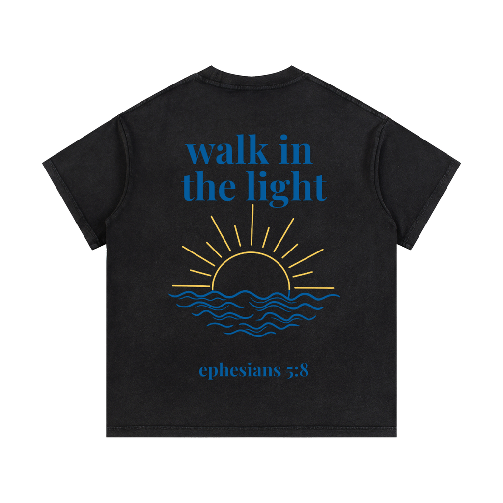 "SUNLIT" Vintage Wash Cotton T-Shirt