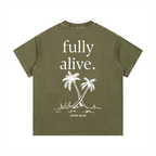 "ALIVE" Vintage Wash Cotton T-Shirt