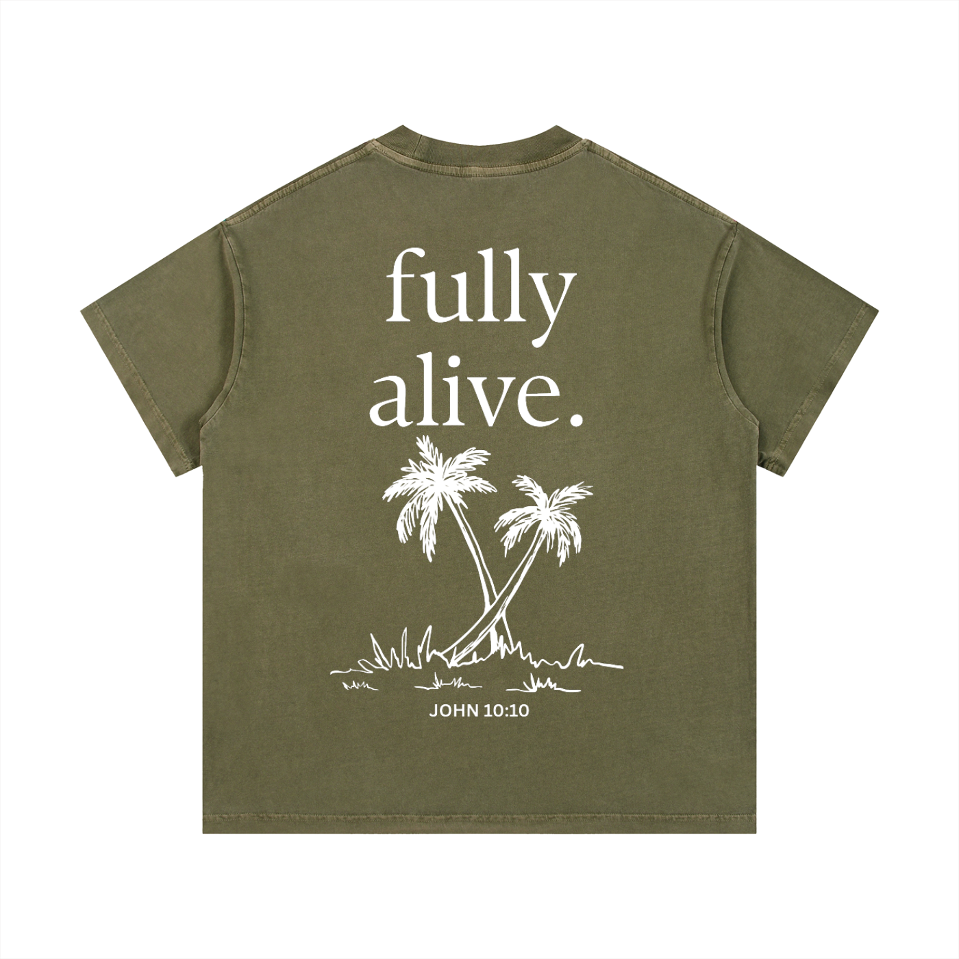 "ALIVE" Vintage Wash Cotton T-Shirt