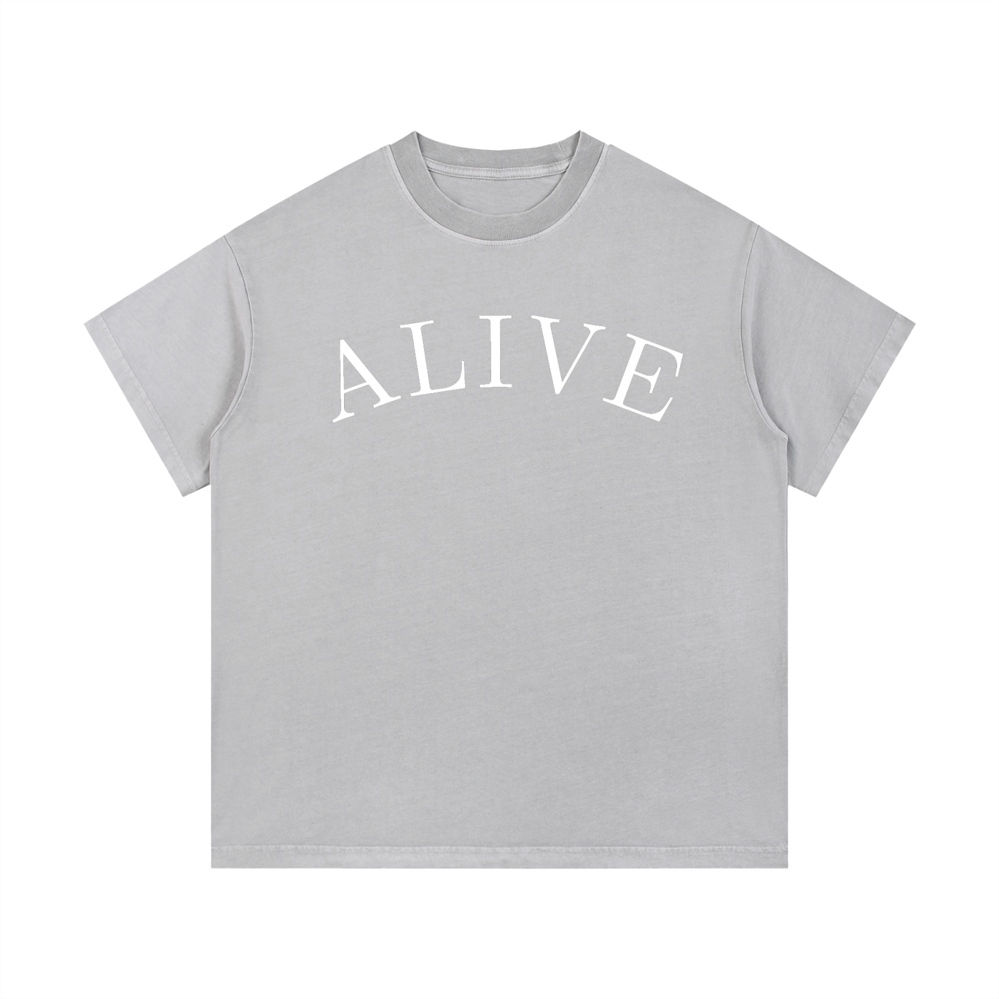 "ALIVE" Vintage Wash Cotton T-Shirt