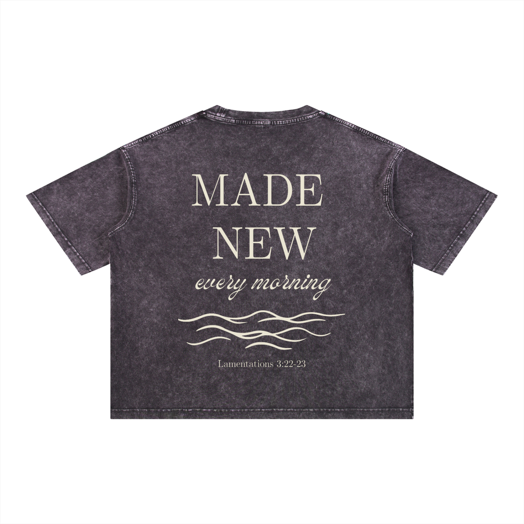 "REFRESHED" Mineral Wash Boxy Cotton T-Shirt