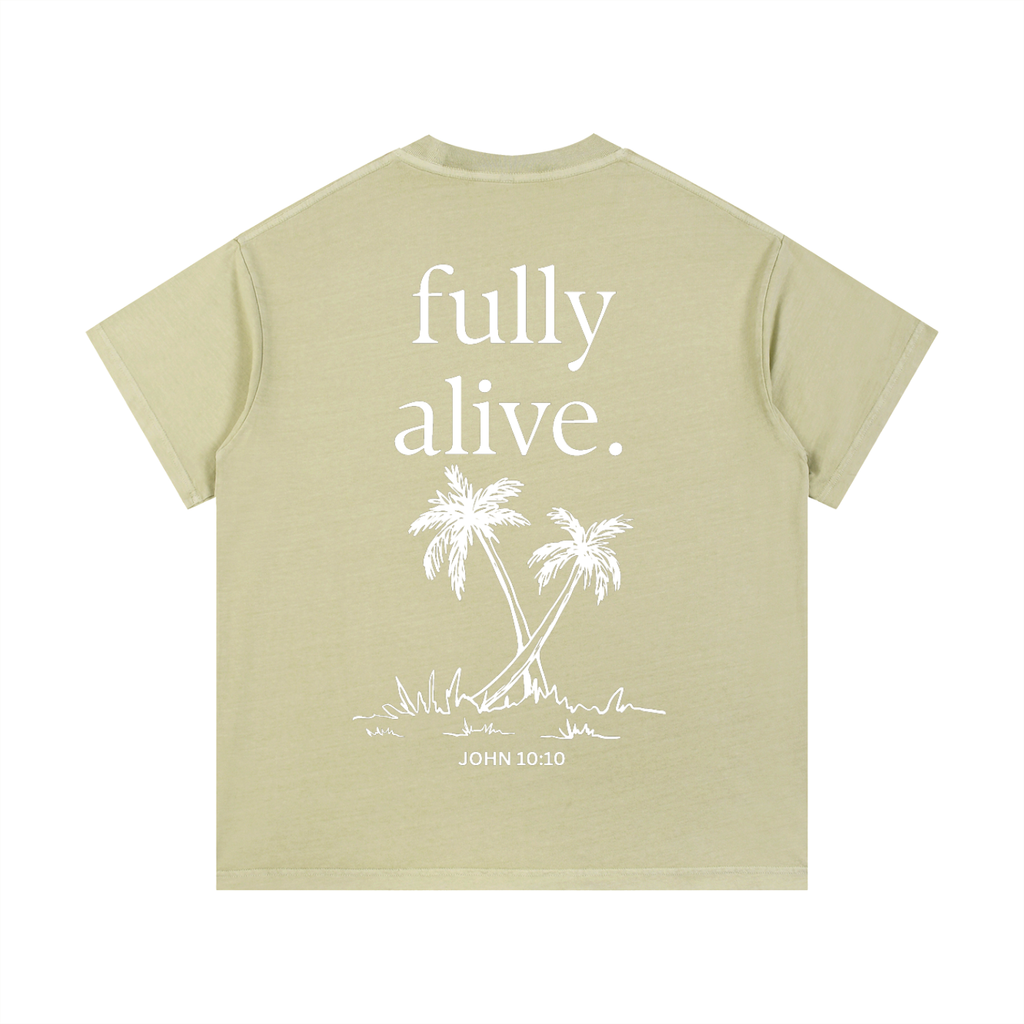 "ALIVE" Vintage Wash Cotton T-Shirt