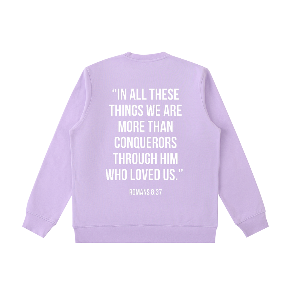 "MORE THAN A CONQUEROR" Essential Heavyweight Crewneck Sweatshirt