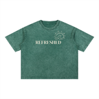 "REFRESHED" Mineral Wash Boxy Cotton T-Shirt