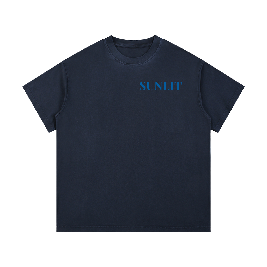 "SUNLIT" Vintage Wash Cotton T-Shirt