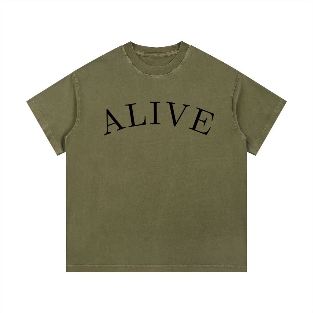 "ALIVE." Vintage Wash Cotton T-Shirt