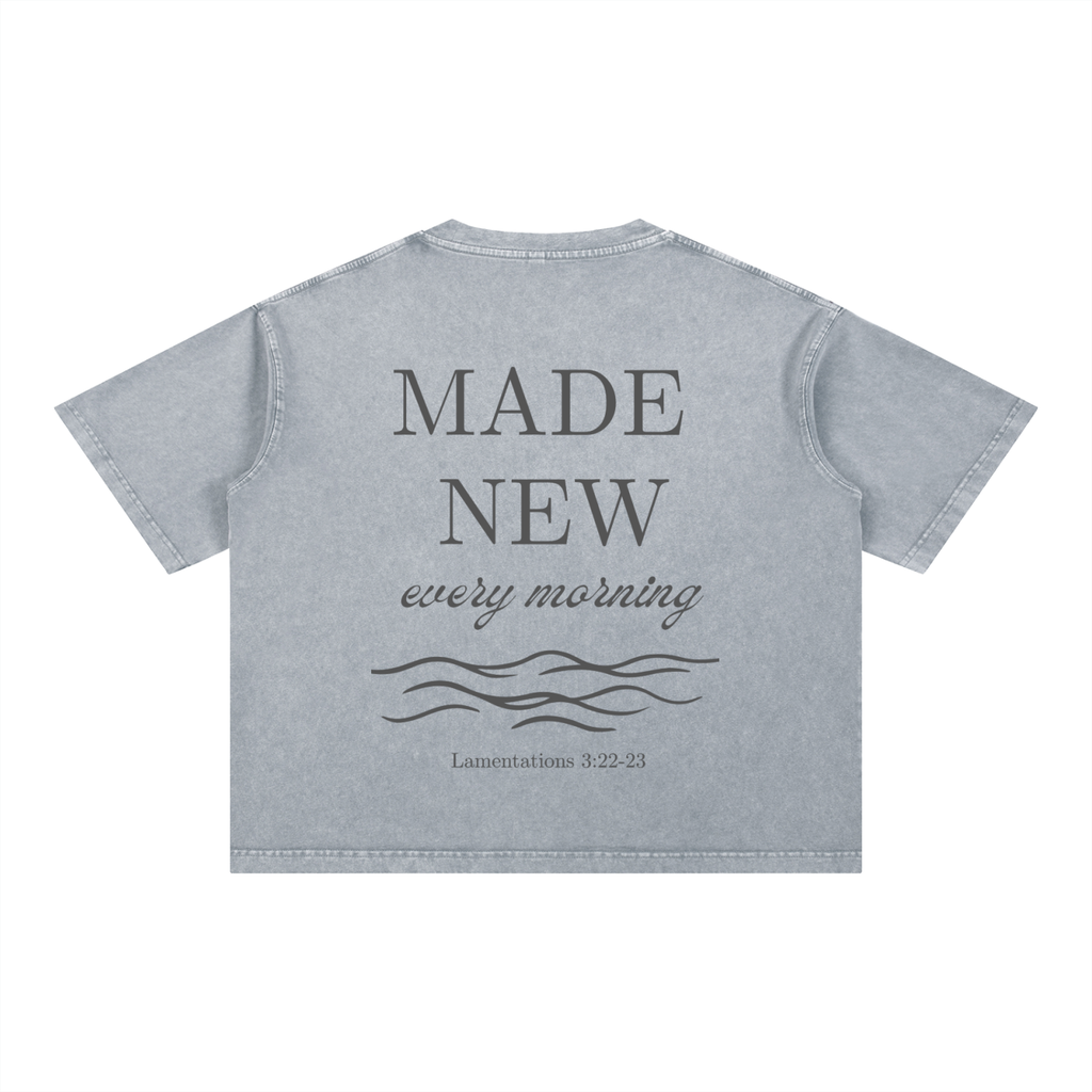 "REFRESHED" Mineral Wash Boxy Cotton T-Shirt