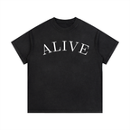 "ALIVE" Vintage Wash Cotton T-Shirt