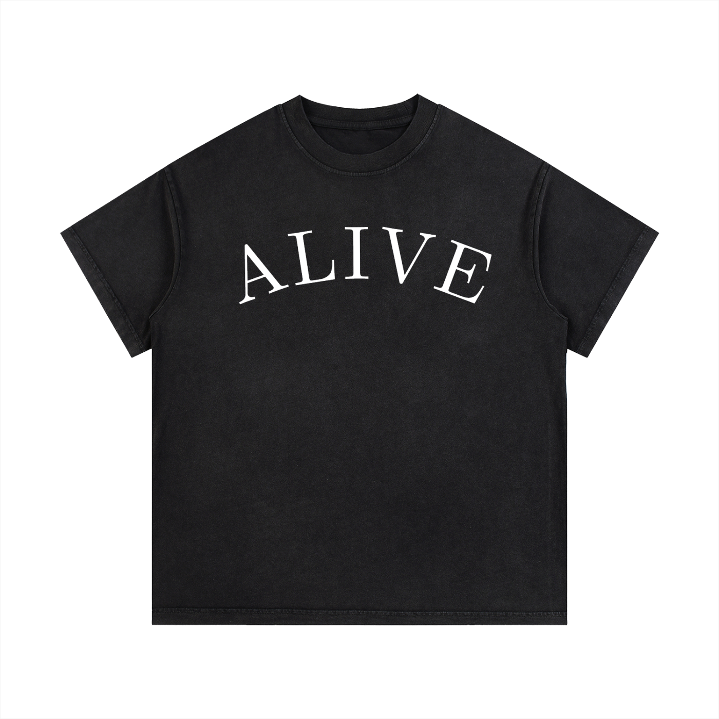 "ALIVE" Vintage Wash Cotton T-Shirt