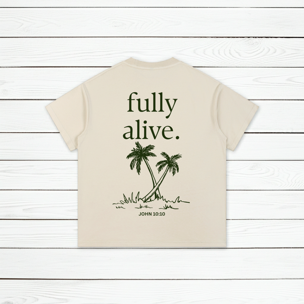 "ALIVE" Vintage Wash Cotton T-Shirt