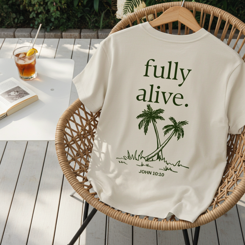 "ALIVE" Vintage Wash Cotton T-Shirt