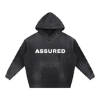"ASSURED" Vintage Washed Frayed Fleece Hoodie