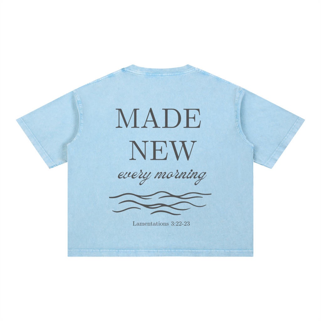 "REFRESHED" Mineral Wash Boxy Cotton T-Shirt