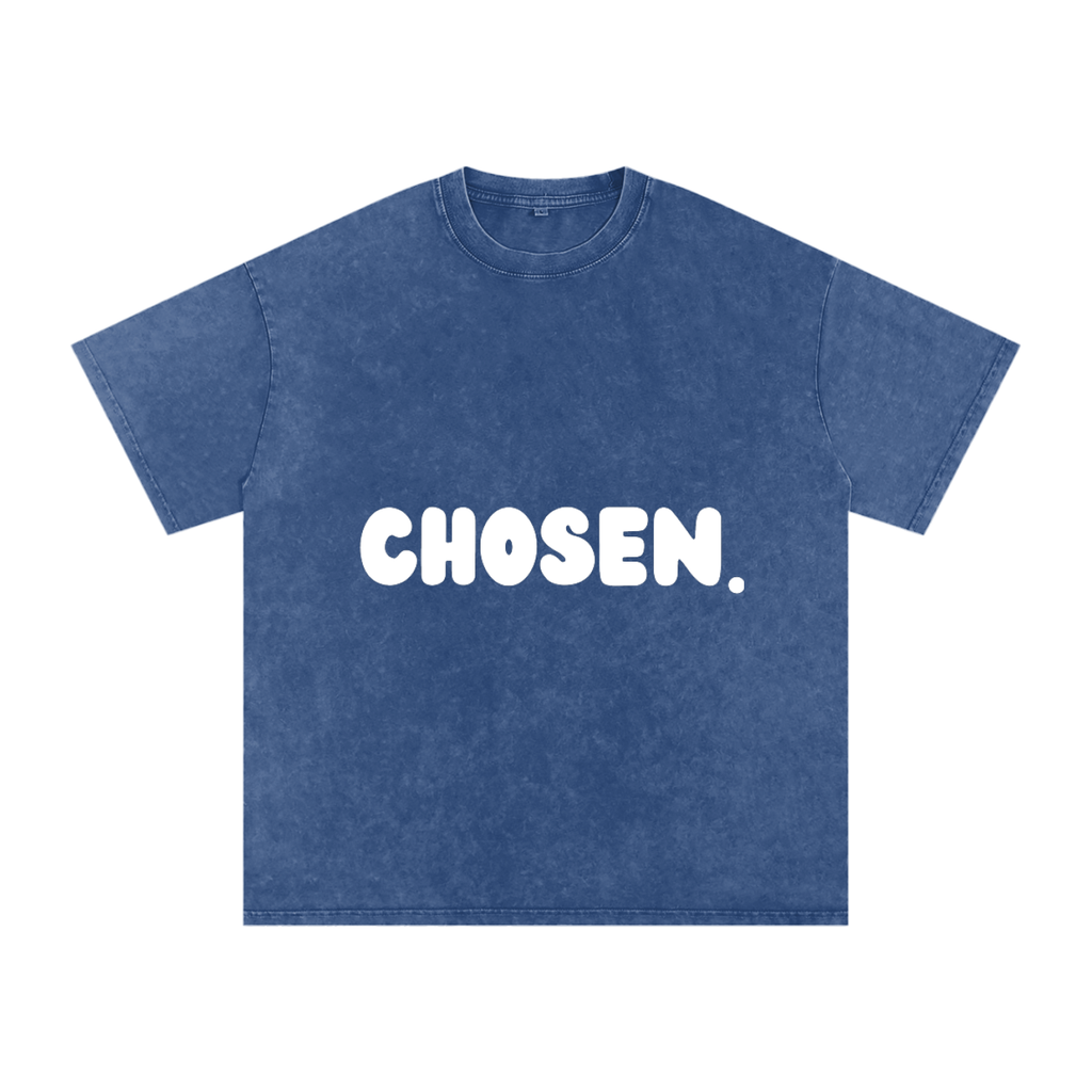"CHOSEN."Snow Washed Oversized Cotton Tee