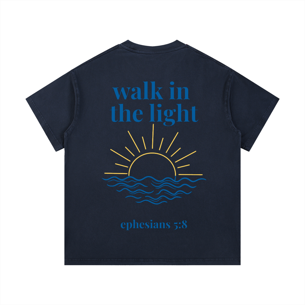 "SUNLIT" Vintage Wash Cotton T-Shirt