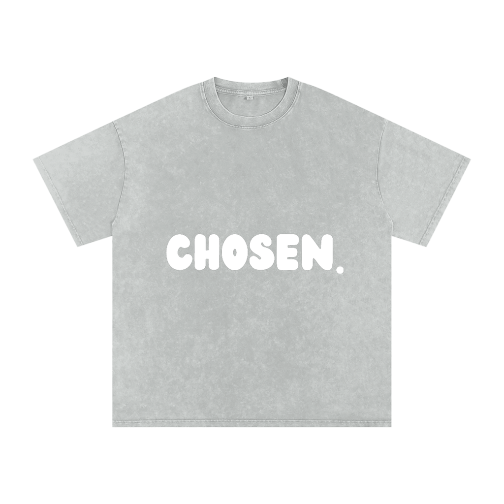 "CHOSEN."Snow Washed Oversized Cotton Tee