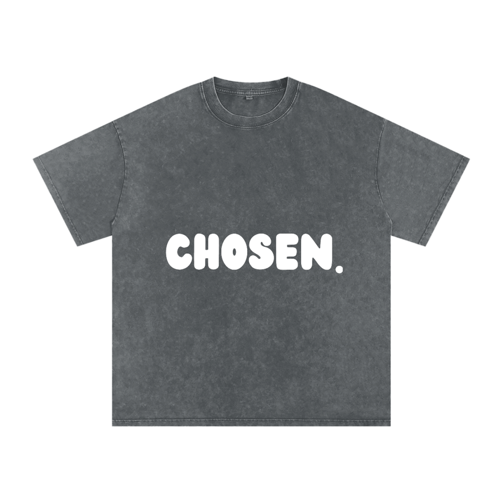 "CHOSEN."Snow Washed Oversized Cotton Tee