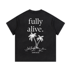 "ALIVE" Vintage Wash Cotton T-Shirt