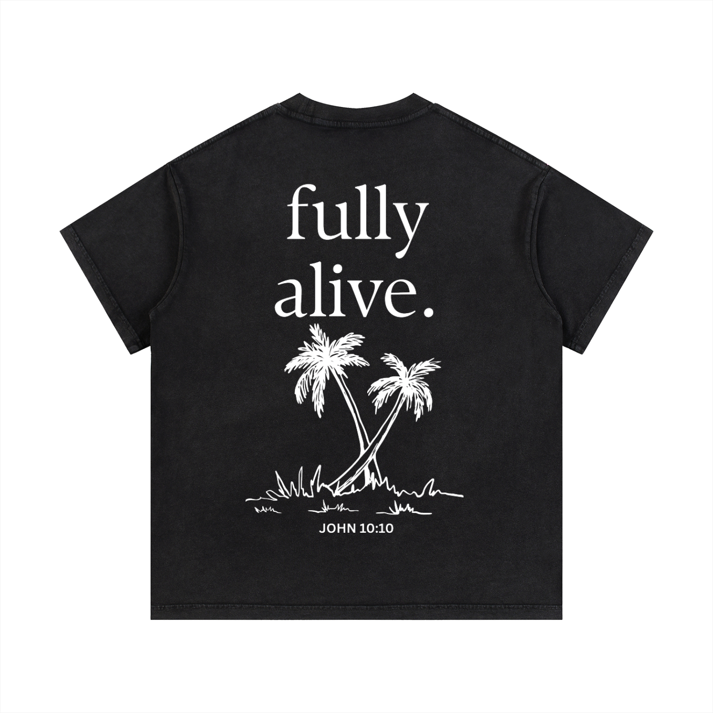 "ALIVE" Vintage Wash Cotton T-Shirt