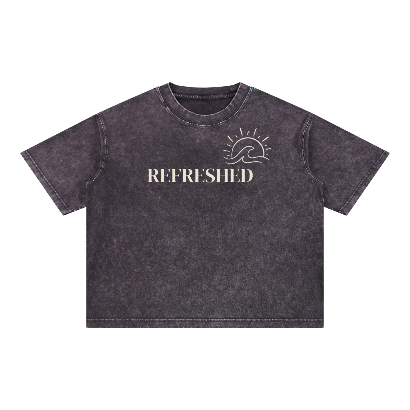 "REFRESHED" Mineral Wash Boxy Cotton T-Shirt