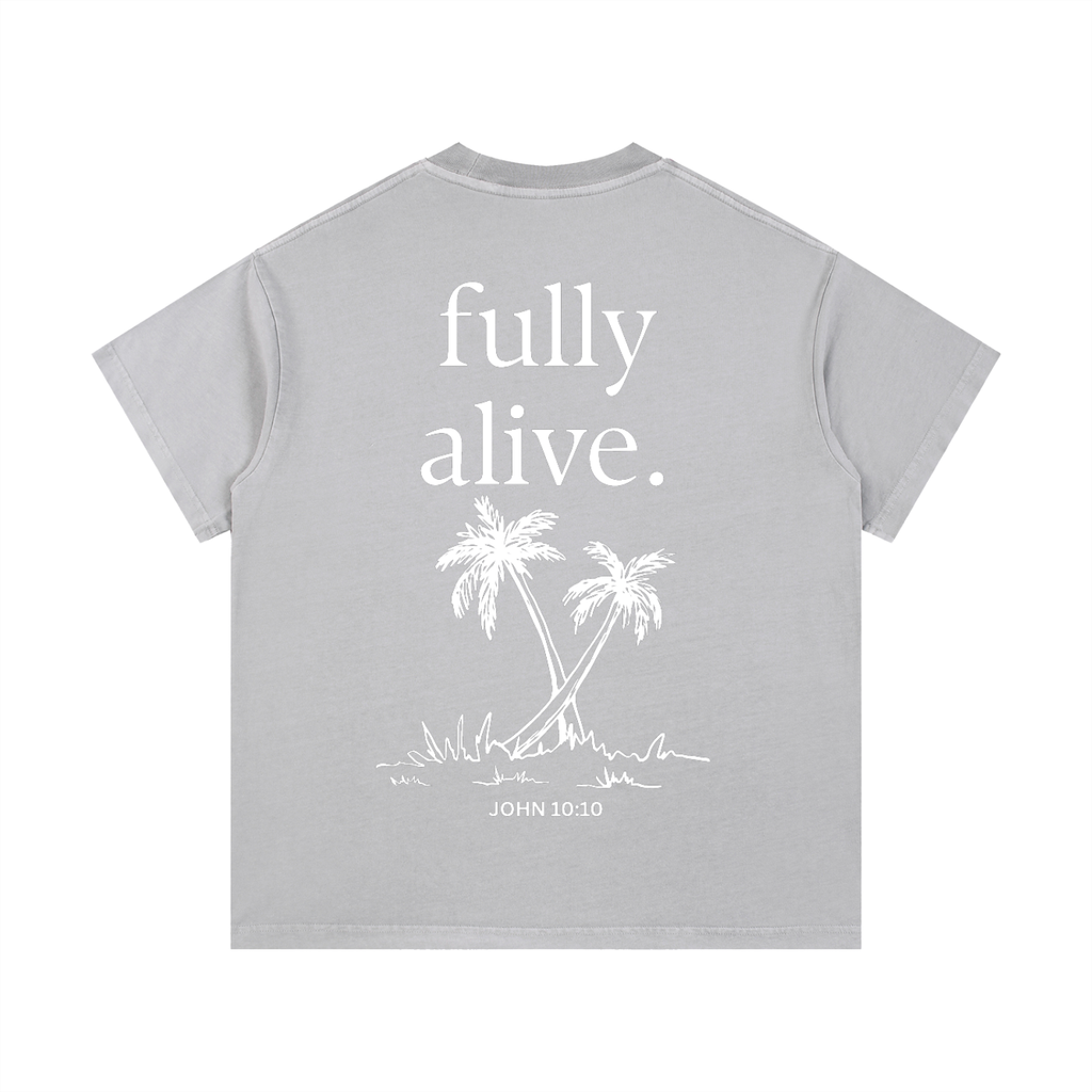 "ALIVE" Vintage Wash Cotton T-Shirt