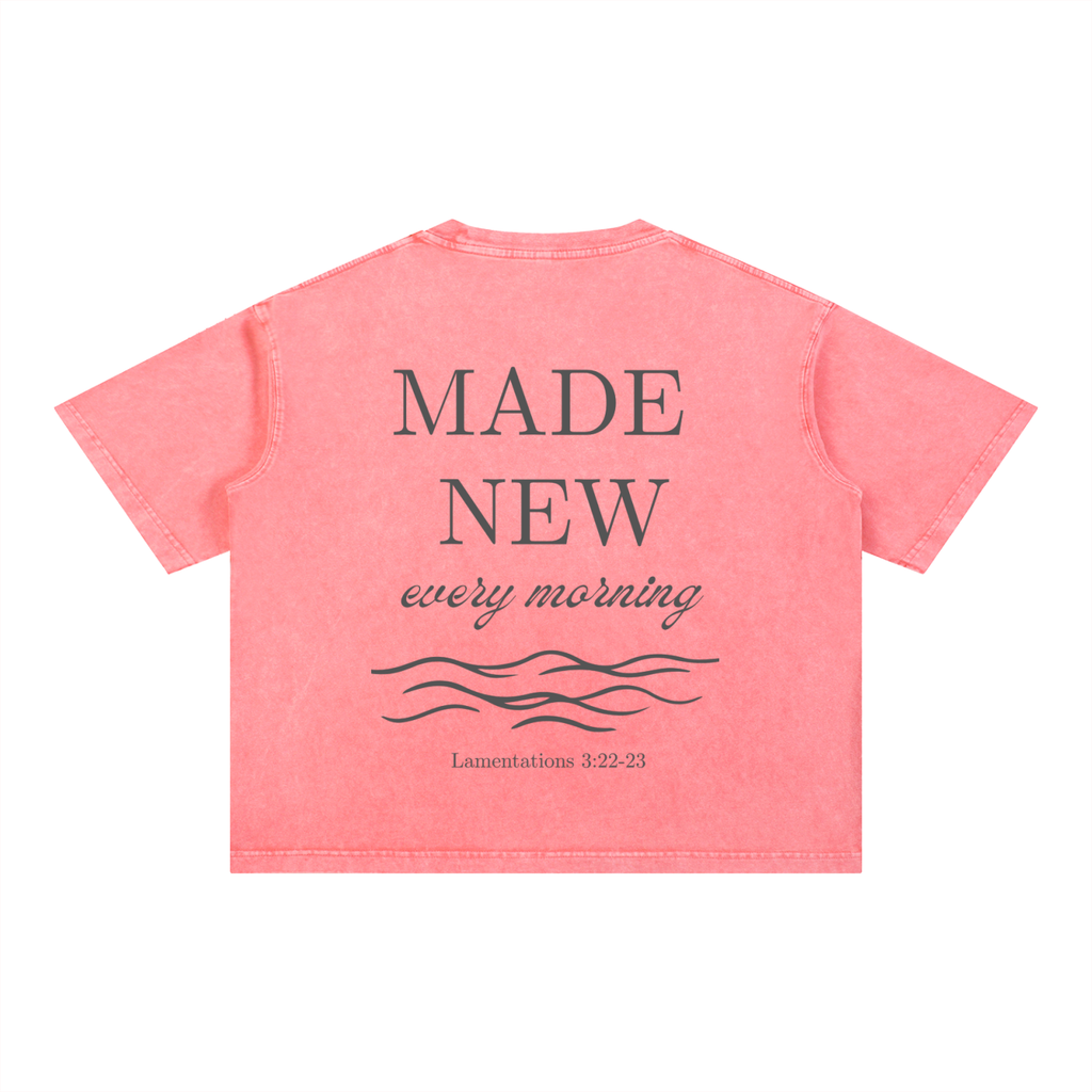 "REFRESHED" Mineral Wash Boxy Cotton T-Shirt