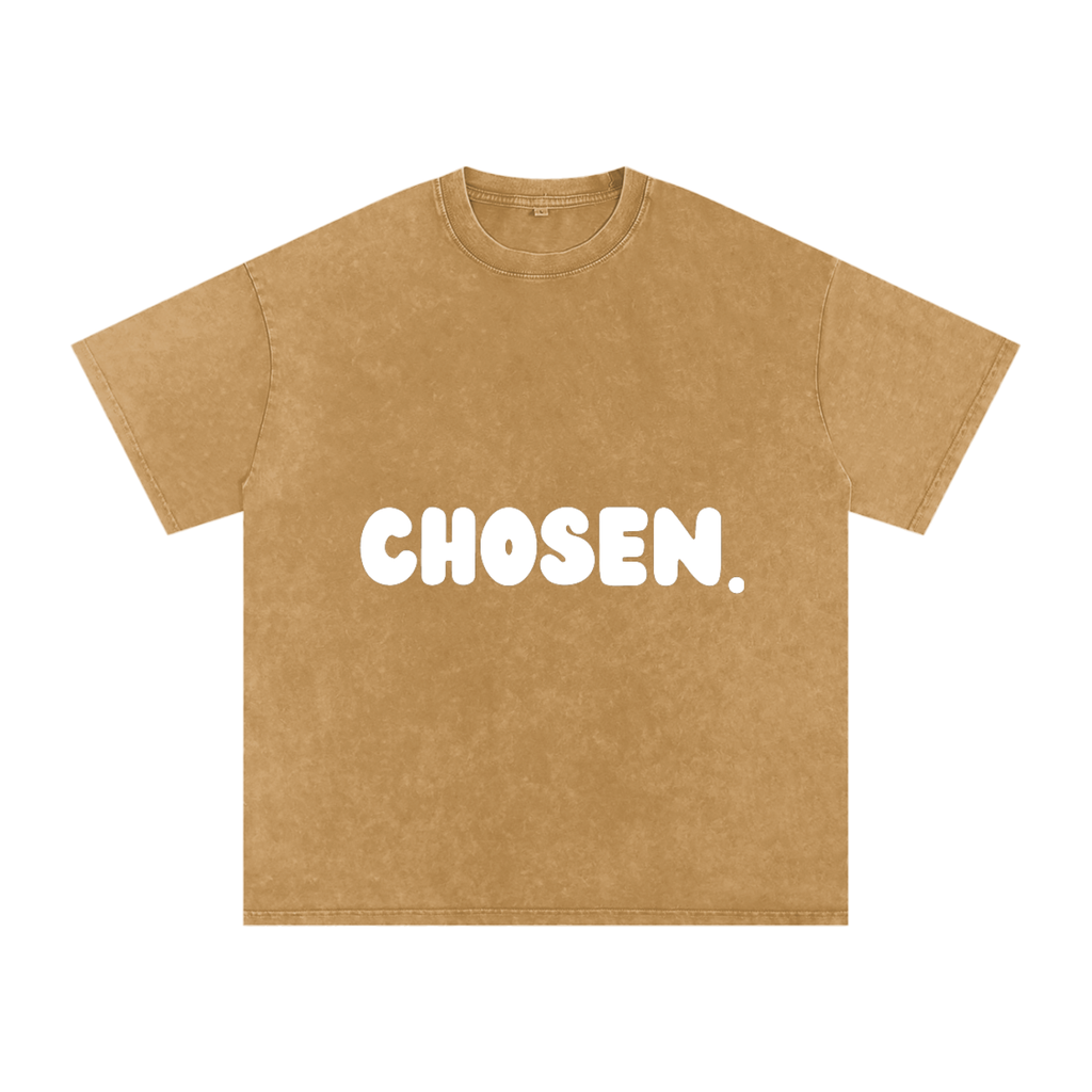 "CHOSEN."Snow Washed Oversized Cotton Tee
