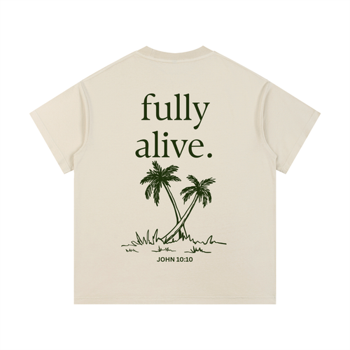 "ALIVE" Vintage Wash Cotton T-Shirt