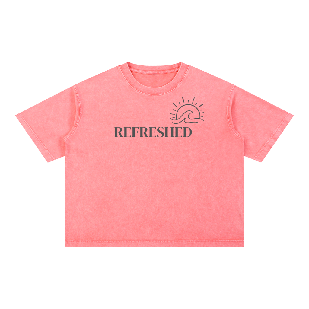 "REFRESHED" Mineral Wash Boxy Cotton T-Shirt