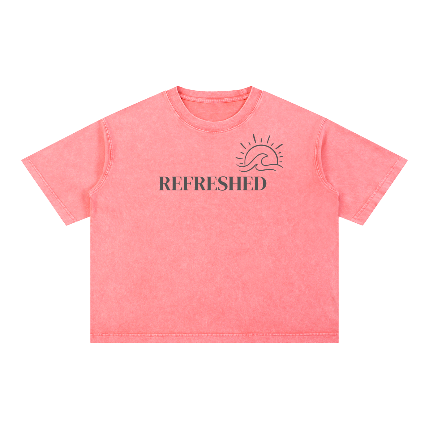 "REFRESHED" Mineral Wash Boxy Cotton T-Shirt