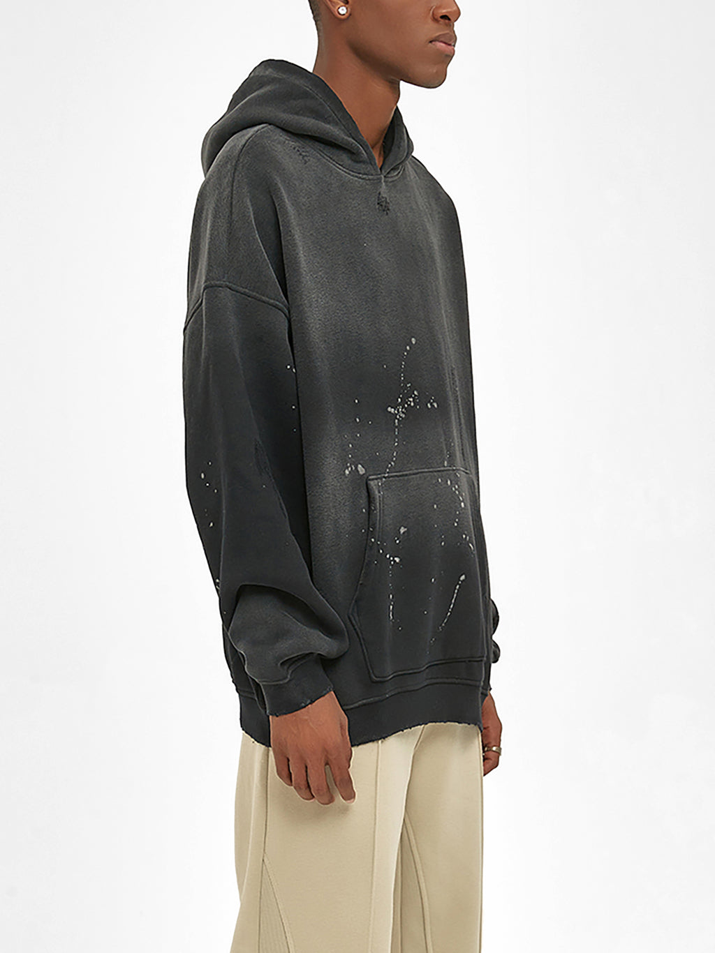 "ASSURED" Vintage Washed Frayed Fleece Hoodie